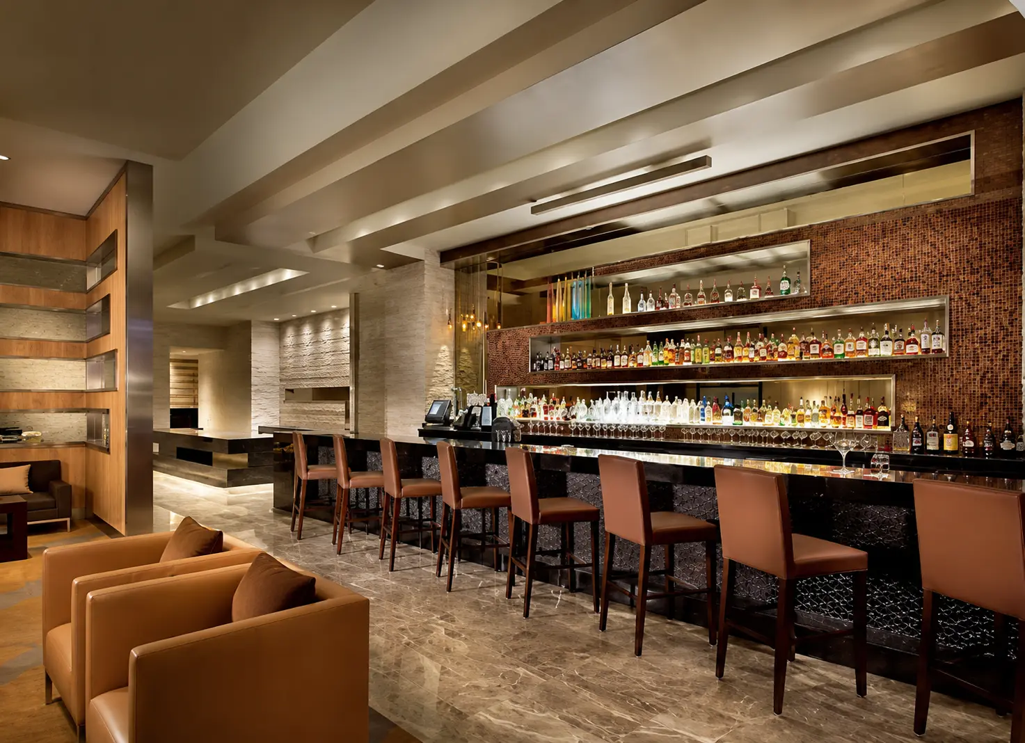 The bar and lounge at EB Hotel Miami