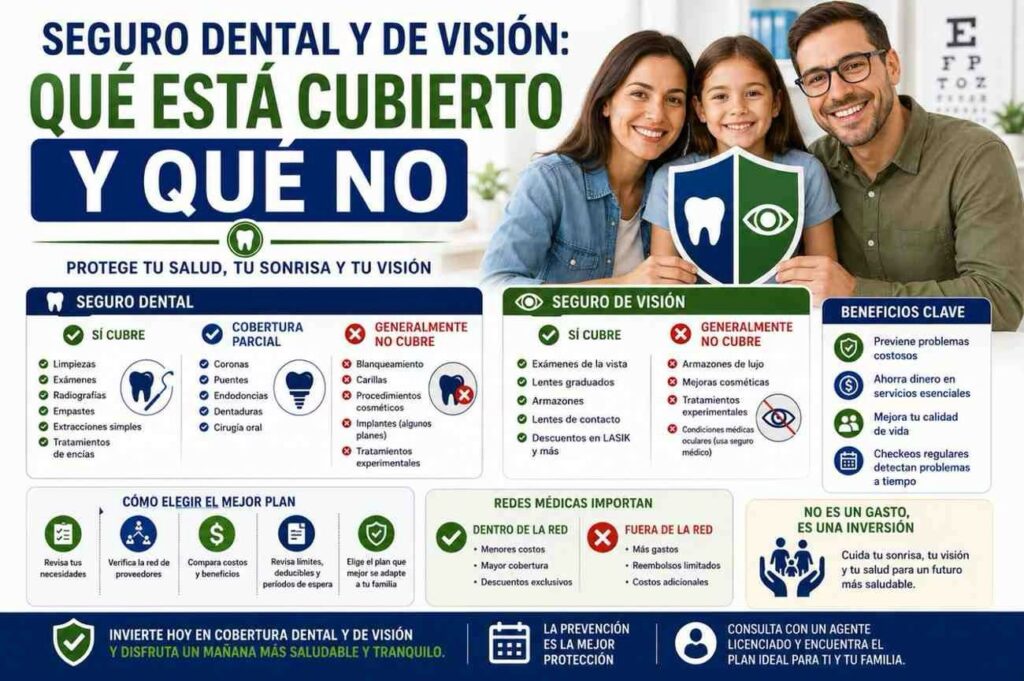 Seguro Dental y de VisiÃ³n: QuÃ© EstÃ¡ Cubierto y QuÃ© No