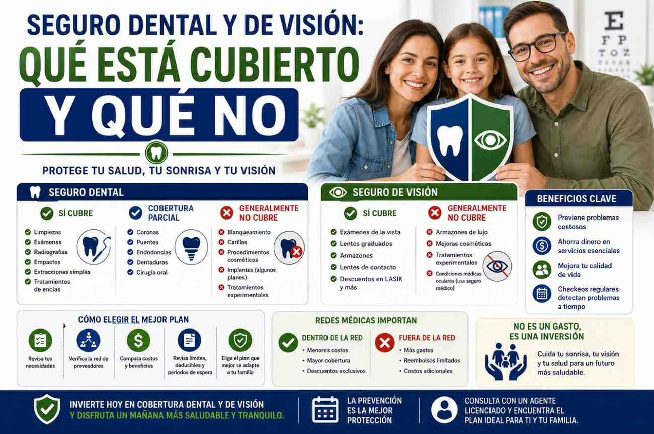 Seguro Dental y de Visión: Qué Está Cubierto y Qué No