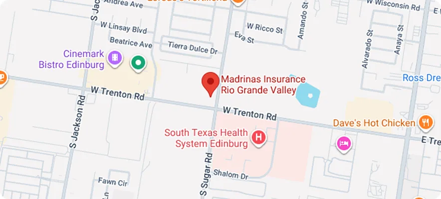 Map of the Madrinas Insurance Texas office — open in Google Maps