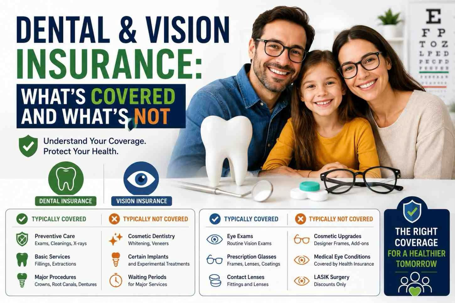 Dental and Vision Insurance: Whatâs Covered and Whatâs Not